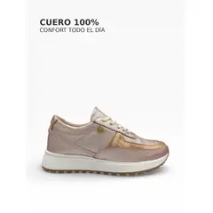 CALZADO BONT - Tenis Mujer Cuero 100% Rosados Elegantes, Cómodos y Resistentes Bont Catania