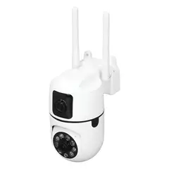 GENERICO - Camara Ptz Ip Doble Lente 4k 8mp Wifi Exterior App V380 Pro Blanco