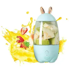 GENERICO - Licuadora portátil mini USB recargable con diseño de orejas de conejo