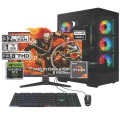POWER GROUP - PC Gamer Ryzen 7 - RTX 3050 6GB - 32GB RAM - SSD 1TB + Monitor 24” TUF