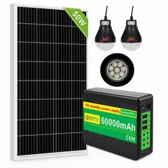 GENERICO - Batería Solar Estación De Carga Portatil 12v 60000mah Panel