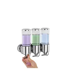 GENERICO - Dispensador Triple de Jabón Liquido Shampoo Acondicionador