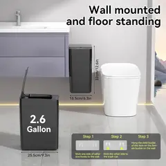 GENERICO - Papelera Cesto de basura Automática con sensor X2 Color Negro