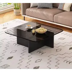 GENERICO - Mesa de Centro con Base Cruzada en Madera Color Negro