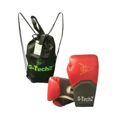 GENERICO - Guantes Boxeo Gtechz Kick Boxing 10Onz - RojoGris