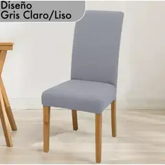 CHINA GLAZE - Set de 4 Fundas para Sillas, Diseño Gris Claro Liso y Elegante