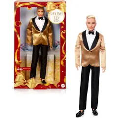 BARBIE - Muñeca Signature 2025 Holiday Ken con traje completo y estuche