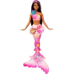 BARBIE - Muñeca Sirena con Flores Sorpresa Cabello Largo