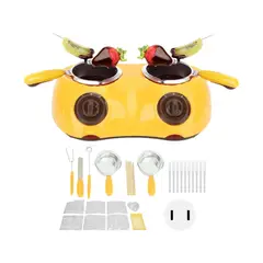 GENERICO - Set De Fondue Chocolatera Doble Electrica Derretidor
