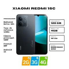 XIAOMI - Celular Redmi 15C - 4Gb Ram + 128Gb - Negro Ocaso