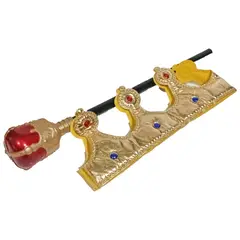 GENERICO - Kit De Accesorios Disfraz De Rey Corona Y Cetro Para Niños