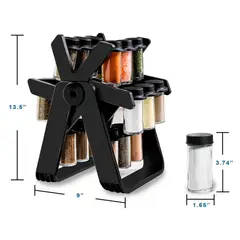 CHINA GLAZE - Especiero Giratorio de Plastico Negro