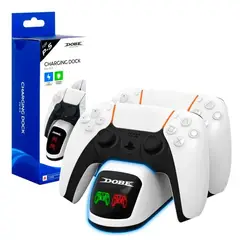 DOBE - Base Cargador dualsense controles PS5 indicador led - USB-C rápida