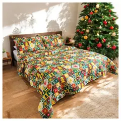 HOGARETO - Edredón Navidad Unifaz Cama Doble 140x190cm 8112