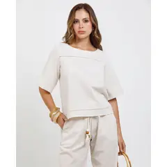 ADRISSA - BLUSA MANGA CORTA PARA MUJER BEIGE