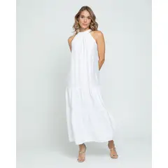 ADRISSA - VESTIDO BLANCO PARA MUJER ESCOTE HALTER