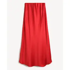 SEVEN SEVEN - Falda Midi Satinada Para Mujer Rojo