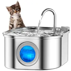 ONE PIXEL - Fuente De Agua Para Gatos Acero Inoxidable Bebedero Tazón