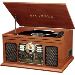 VICTROLA - Tocadiscos De Madera Con Radio Y Entrada Aux