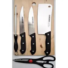 GENERICO - Set De Cuchillos + Tabla Tijera Y Afilador