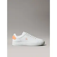 CALVIN KLEIN - Tenis blanco classic cupsole de cuero con parche