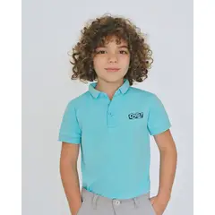 GENERICO - CAMISETA TIPO POLO NIÑO AZUL CLARO