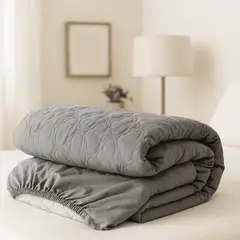 HARMONY HOME - Protector para Colchón Ajuste perfecto 100X190 Gris