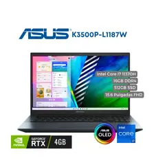 ASUS - Portátil K3500P Intel CI7 11370H, 16GB, 512SSD PCIe, 15.6" OLED FHD, W11, RTX 3050 4GB