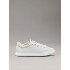CALVIN KLEIN - Tenis gris de cuero de perfil bajo