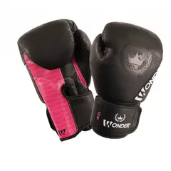 WONDER SPORT - Guantes De Boxeo Negro Con Rosado 10 onzas Elite Wonder