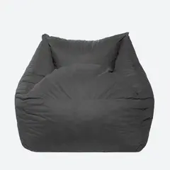ESTILO RELAX - Sillón puff Kubox en microfibra - Negro