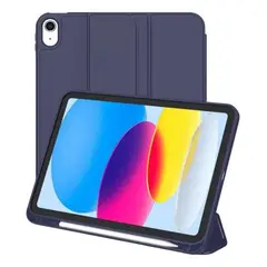 GENERICO - Estuche Smart Case Espacio Lápiz iPad Pro 11 2025 Chip M5 Azul Oscuro