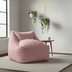 ESTILO RELAX - Sillón puff Kubox en microfibra - Rosa