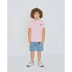 BALLESTA KIDS - Polo Niño Manga Corta Seda Fría Rosado