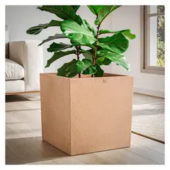 FORA DESIGN - Matera de plástico Mao Cubo Lisa tamaño grande color arena