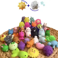 GENERICO - Set 40 Mochis Antiestrés Evanthi 26 Normales14 Ilumimochis Bolsa de Koala