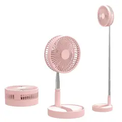 GENERAL - Ventilador Retráctil Recargable 180° 4 Velocidades PX-20321 Rosa