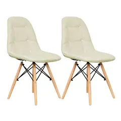 GENERICO - Set X2 Silla Decor Mueble Sala Comedor Dormitorio Refcarmen Beige
