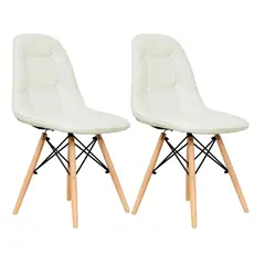 GENERICO - Set X2 Silla Decor Mueble Sala Comedor Dormitorio Refcarmen Blanco
