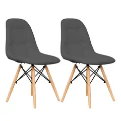 GENERICO - Set X2 Silla Decor Mueble Sala Comedor Dormitorio Refcarmen Gris