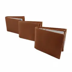 GENERICO - Pack x 3 Billeteras en cuero para hombre Surtidas