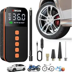 EKOTOOLS - Compresor de aire de 12 V, inflador de neumáticos, bomba de aire de 150 PSI