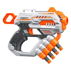 GENERICO - JUGUETE PISTOLA DE 12 DARDOS BLANCA CARGA EXTENDIDA