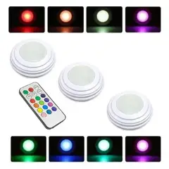 SHUNGA - Kit de Lámparas LED RGB con Control Remoto 3 Unidades