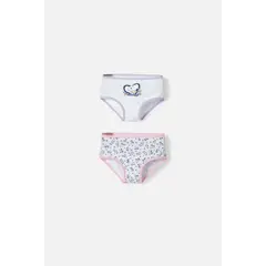 SNOOPY - Pack X2 panties de multicolor para niña 2T a 5T