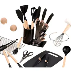 CHINA GLAZE - Set de Utensilios de Cocina Negros