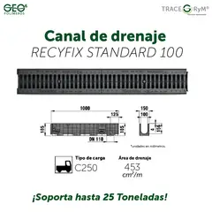 GENERICO - CANAL DE DRENAJE RECYFIX STANDARD 100 C250