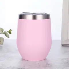 OTRAS MARCAS - MUG HUEVO ROSA - TAZA COCTEL ACERO CON TAPA