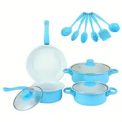 ZHOPI CO - Set De Ollas Bateria De Cocina Antiadherente 13 Pz Sarten Utensilios