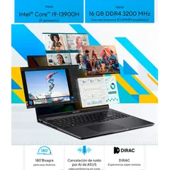 ASUS - Portatil Vivobook 16 Inte Core i9-13900H RAM 16GB 1TB SSD 16 Pulgadas Win11 Pro ((Pre-Activado)